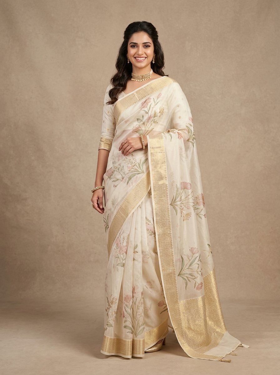 Malvira Printed Organza Saree Wholesale